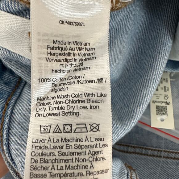Madewell Low Slung Straight Jeans Sevilla Wash Blue Straight Slouchy US 27 NWT - Picture 14 of 16